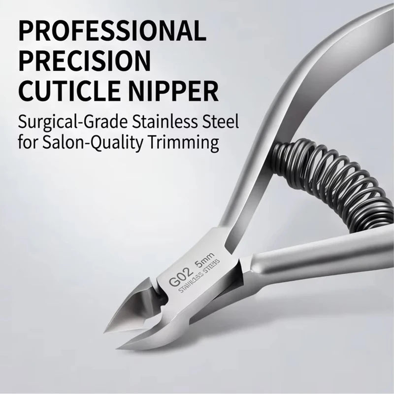 NEW Professional Pedicure Nail Tools: Double Springs Cuticle Trimmer, Sharp Blade Clippers for Nail Art & Care