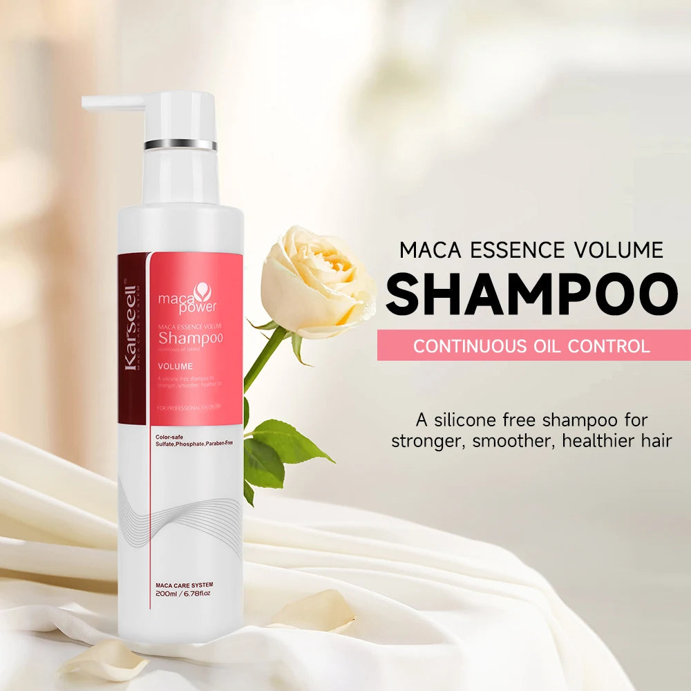 Original Karseell Volume Shampoo and Conditioner Argan Oil Moisturizing Smooth Leave in Cream Curl Defining Cream Hair Care Set