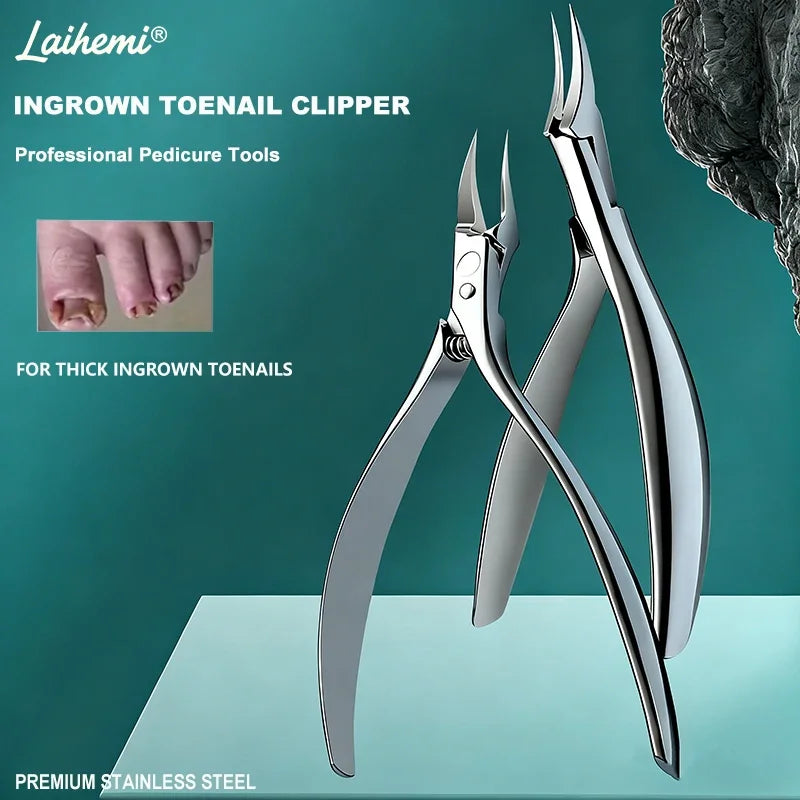Professional Toenail Nippers, Sharp Stainless Steel Ingrown Toenail Clippers with Ergonomic Handle, Heavy Duty Pedicure Tool