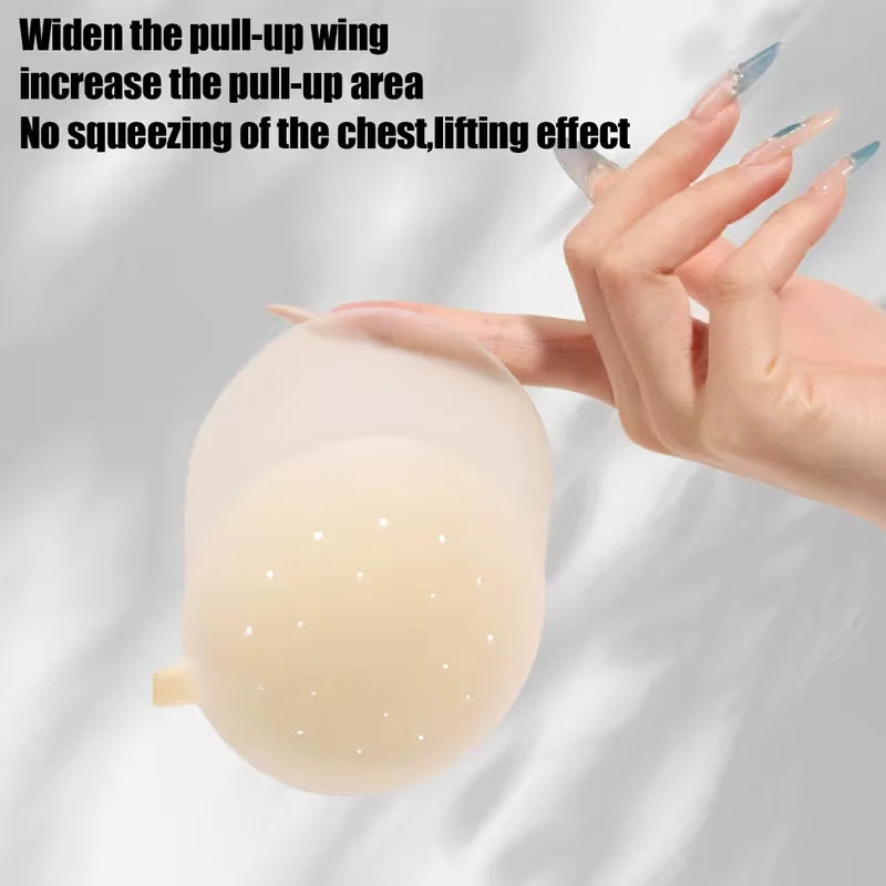 Invisible Thin Silicone Anti-Show Nipple Covers Reusable Anti-Sagging Breast Petals Strapless Bra Breast Patch ﻿
