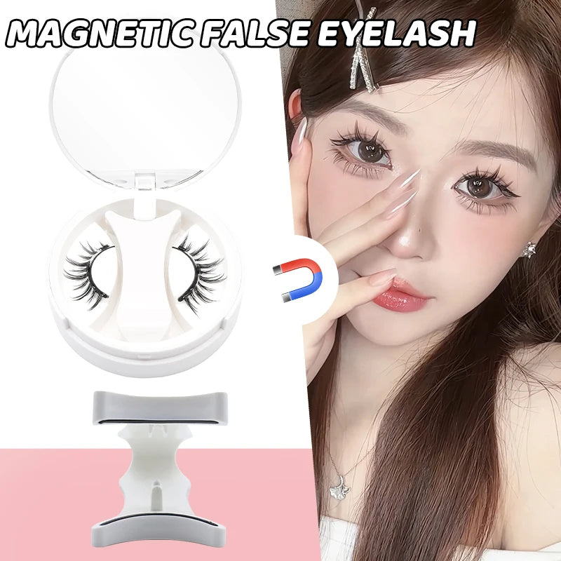 3D Magnetic Eyelashes Kit Reusable Natural Magnetic False Eyelashes Set No Glue Needed Magnet Lashes with Applicator Magnetic