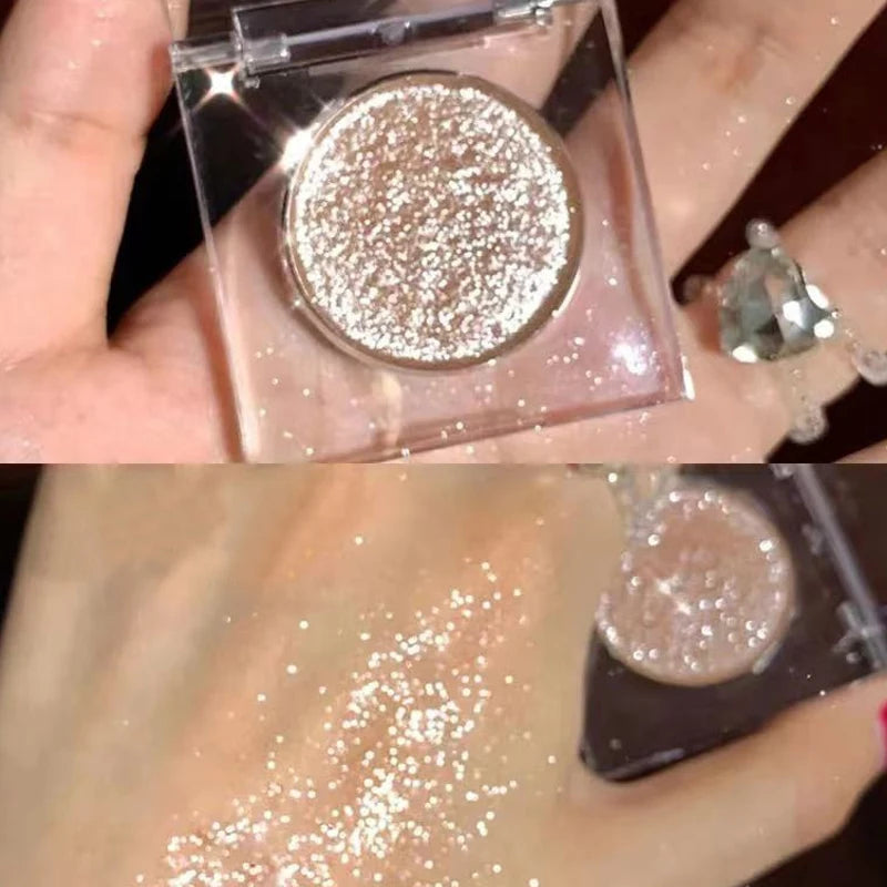 Glitter Eyeshadow Brighten Eyes Make Up Waterproof Shimmer Palettes Monochrome Eye Shadow Pigmented Highlighter Cosmetics
