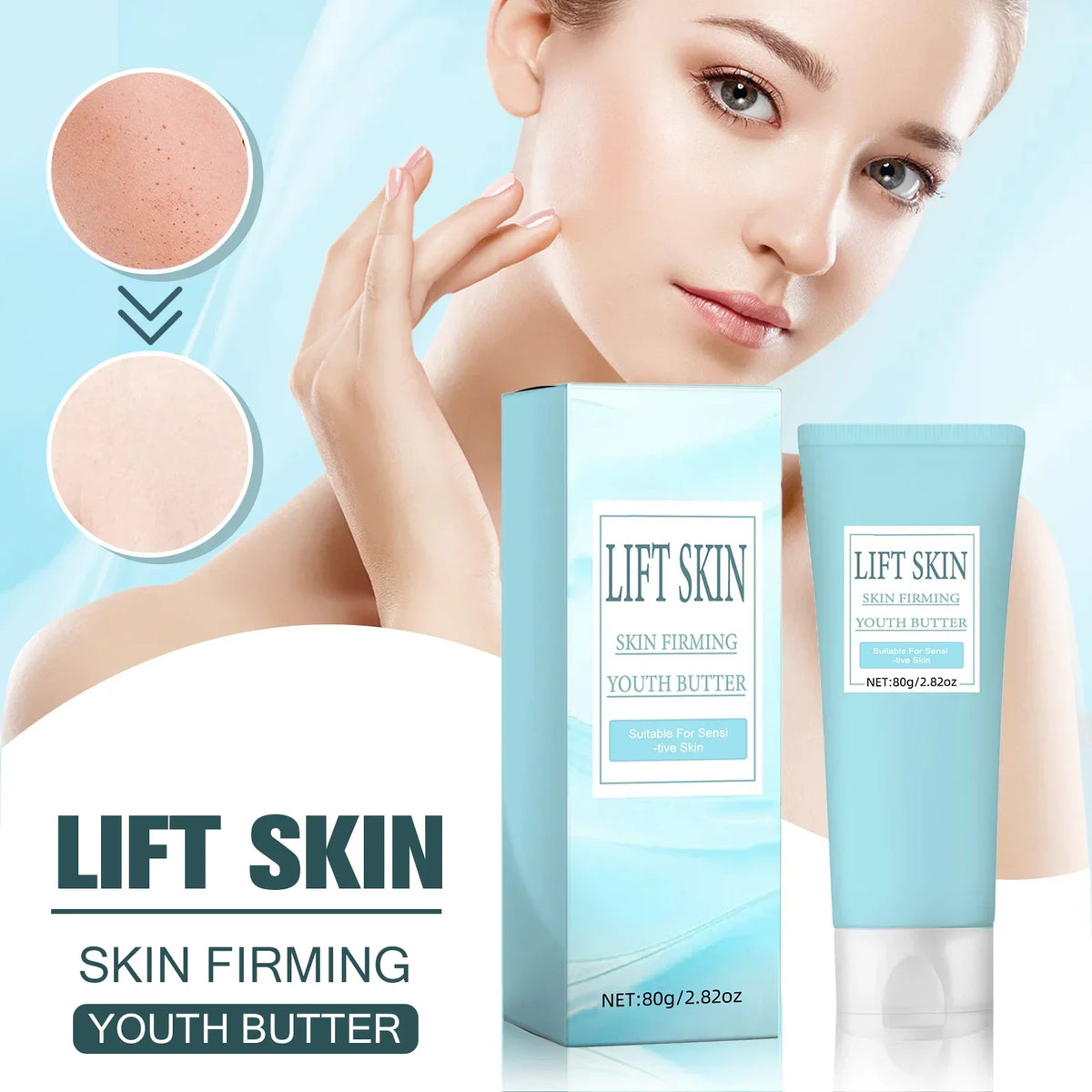 Skin Firming Youth Butter Anti Wrinkle Body Cream Moisturizing Brightening Firming Hyaluronic Acid Formula For All Skin Types