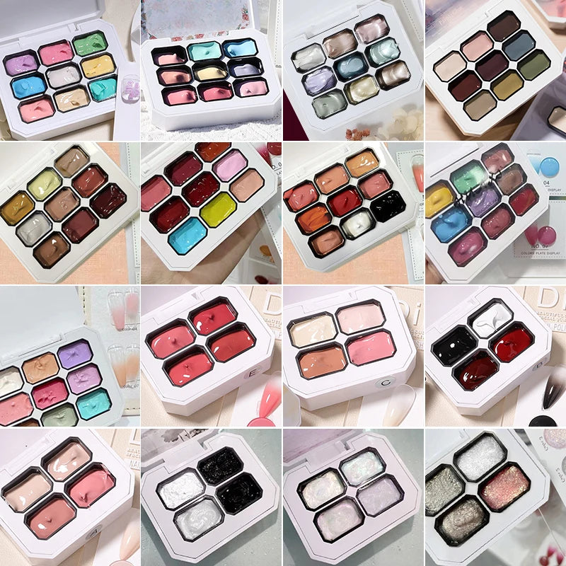 4/6/9color Patting Painting Gel Nail Polish Blooming Transfer Design UV Soak Off Gel Varnish Gradient Pat Gel Palette Nail Art
