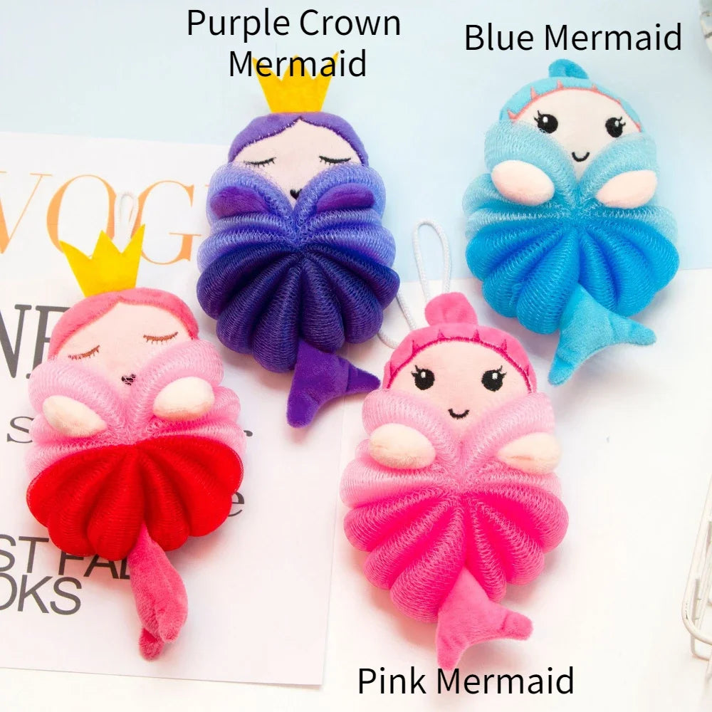 Mermaid Unicorn Sponge Bath Ball Shower Rub Bath Shower Wash Body Pot Sponge Scrubber Color Durable Massage Brush for Kids Tools