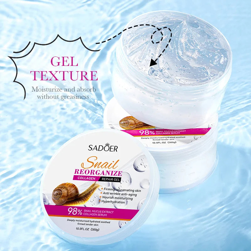 SADOER Snail Collagen Face Cream Gel Firming Repair Brightening Moisturizing Facial Creams Beauty Face Skin Care Products
