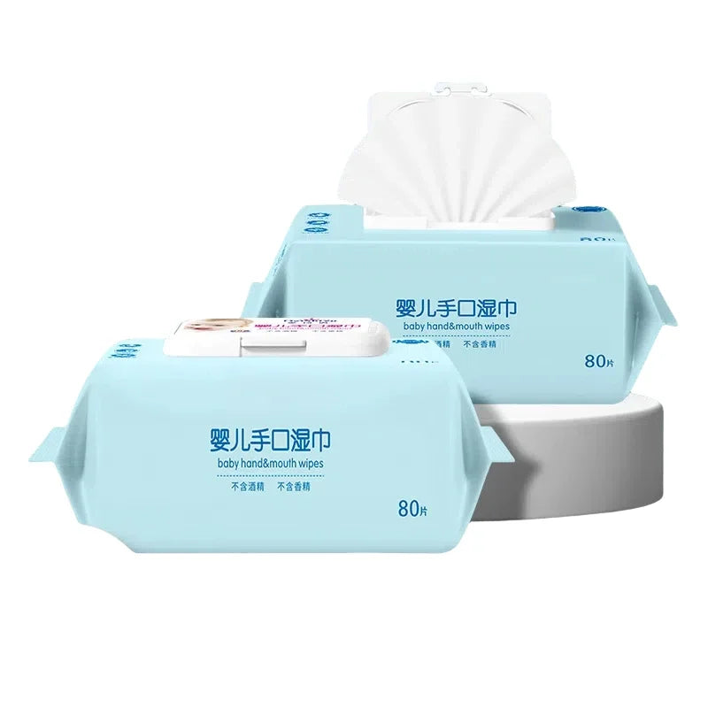 Portable 80pcs Baby Hand And Mouth Wet Wipes Moisturizing Cleaning Wipes For Face And Hand Ideal On The Go Skin Care For Infants