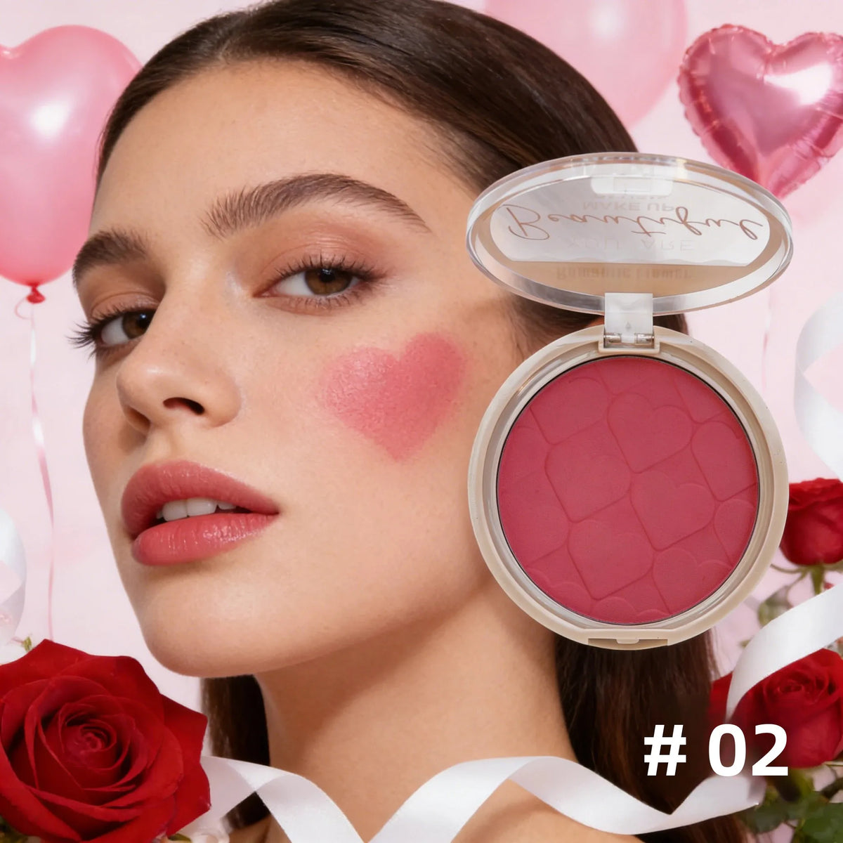 Natural Blush Powder for Fair Skin - Brightening Long Lasting Smudge Proof Valentine's Day Gift Face Makeup
