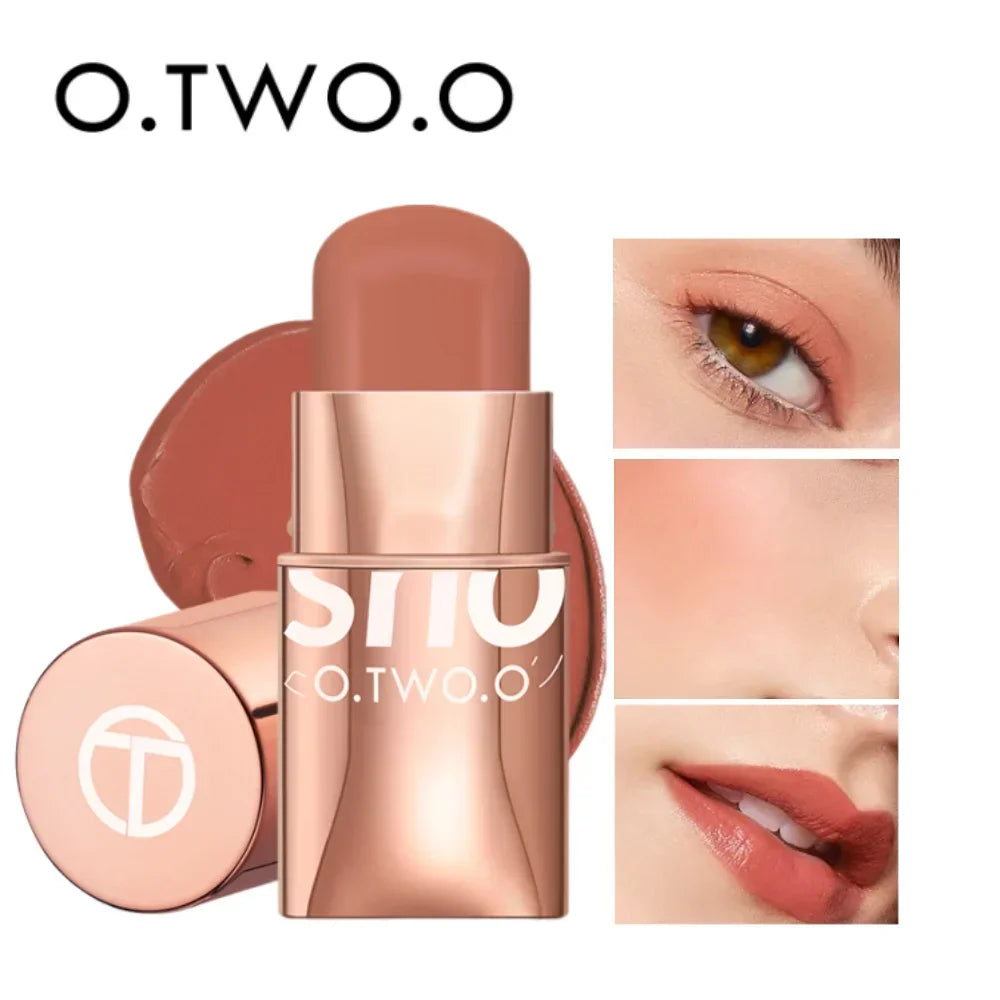 O.TWO.O Multi-functional Makeup Lipstick Blush Shadow Waterproof Lightweight Cheek Cream Smooth Texture