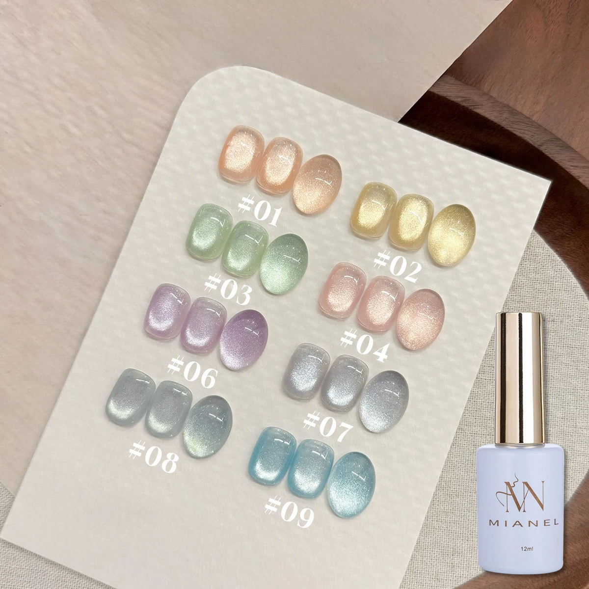 MN 2026 New Radiant Glow Cat Eye Gel Nail Polish, Sparkling White-Flattering, Little Bulb Glass Bead Crystal Cat Eye Nail Art