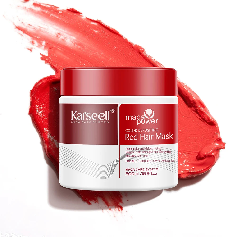 Karseell Color Depositing Red Hair Mask Color Boosting Conditioner, Hydrates and Enhances Red Tones for Color-Treated Hair 500ml