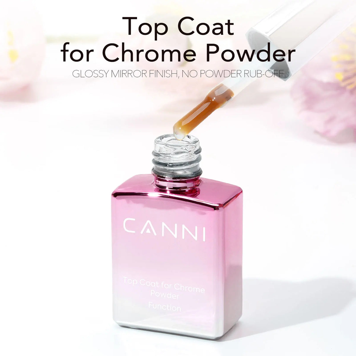 CANNI Chrome Powder Top Coat 9ml Mirror Metallic Magic Color Effect Nail Pigment for Gel Polish Nail Decoration