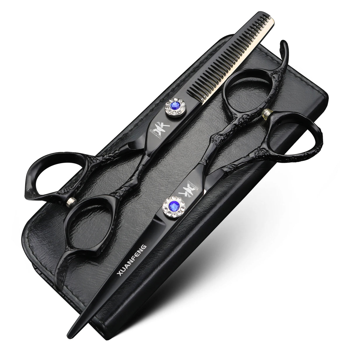 XUANFENG 6 inch rose hair scissors Barber styling tools Cutting scissors and thinning scissors