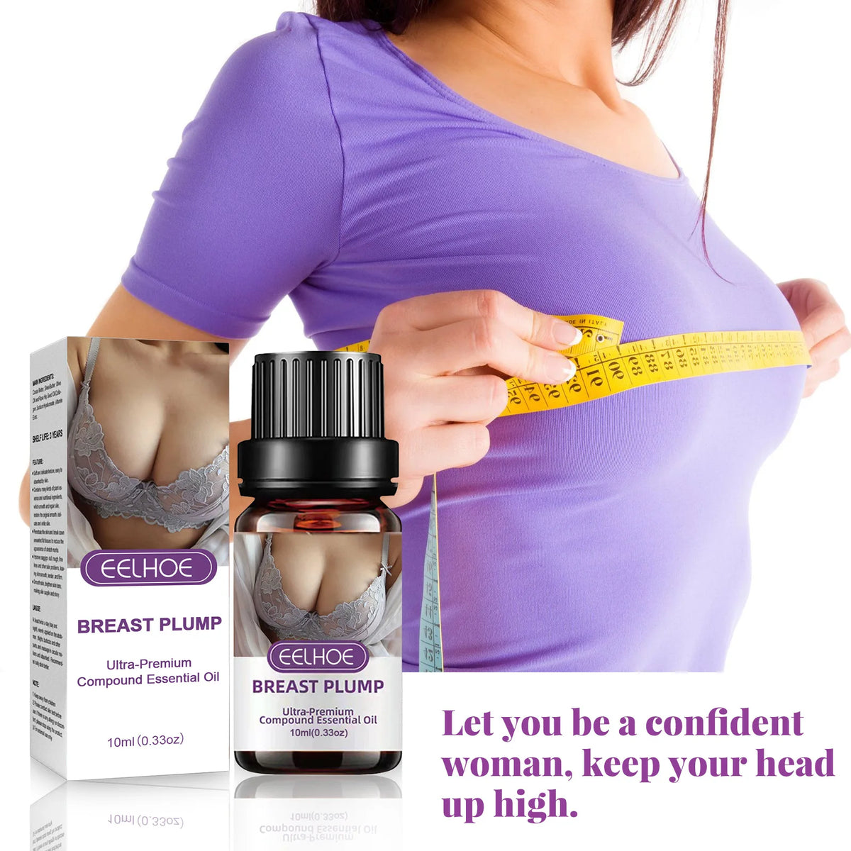 EELHOE Breast Enlargement Oil Breast Growth Hormone Strengthen Skin Elasticity Moisturizing Skin Care Body Firming Massage Oil