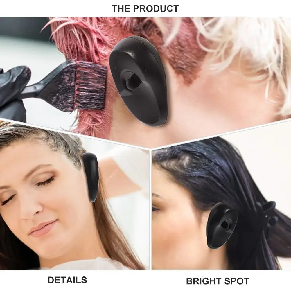 2pcs Silicone Ear Cover Hair Coloring Dyeing Ear Protector Waterproof Shower Ear Shield Earmuffs Caps Salon Styling Accessories