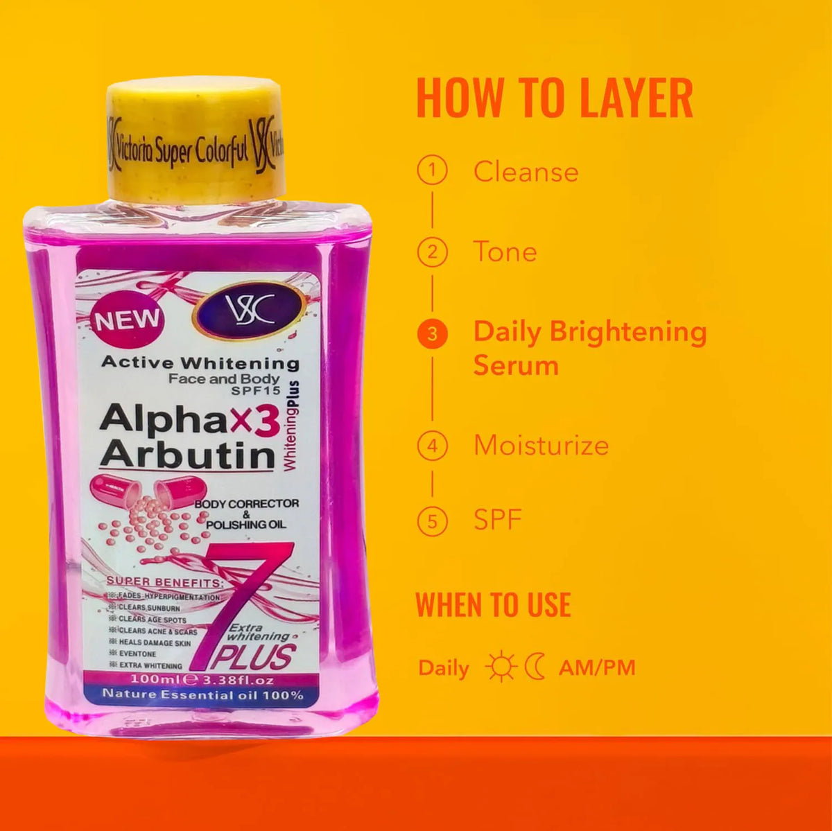 Alpha Arbutin Whitening Oil Smoothing Moisturizer Brighten Anti-Aging Nourishing Lighten Fine Lines Spots Body Massage Skin Care