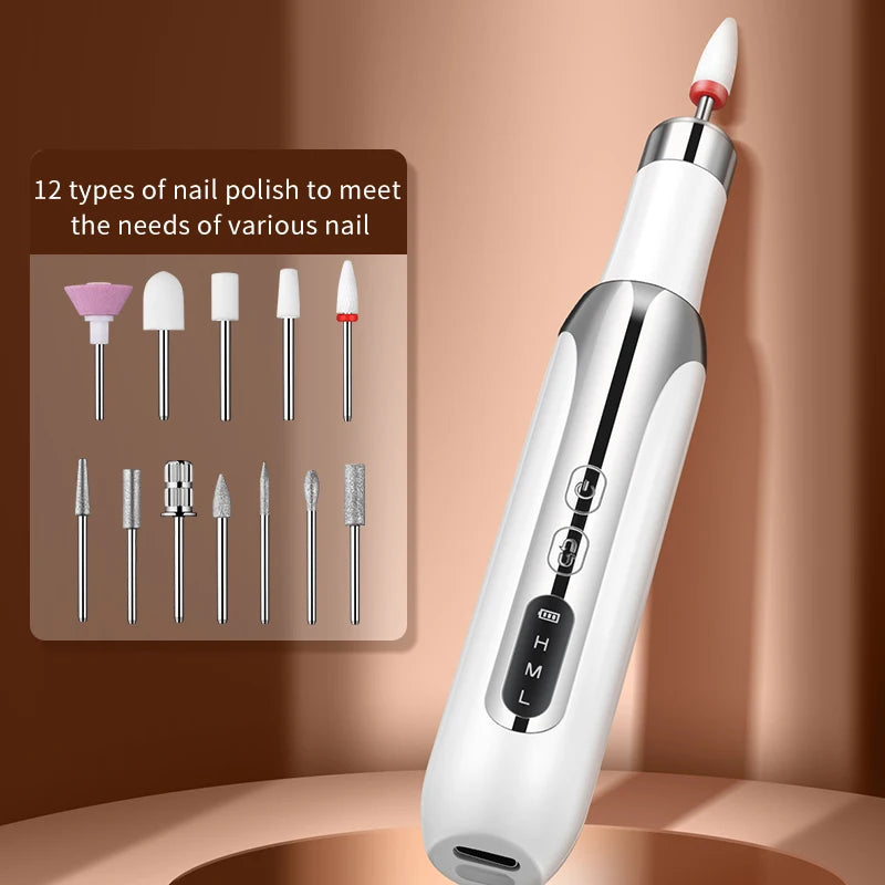 Electric Nail Polisher Drill Bits Professional Nails Grinding Polishing Dead Skin Removal Art Sanding File Pen Manicure Machine