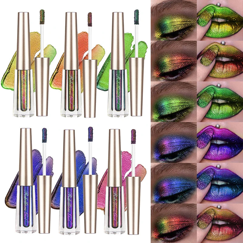 Chameleon EyeshadowsDiamond Glitter Liquid Eyeshadow StickHighly Pigmented Metallic Shimmering Long Lasting Shine All Makeup