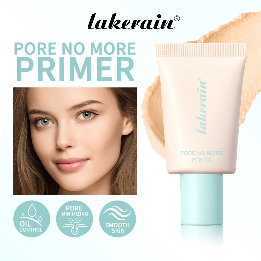 Lakerain Pore No More Primer Moisturizing Long-Lasting Oil Control Matte Finish Primer Water & Sweat Resistant Base Makeup