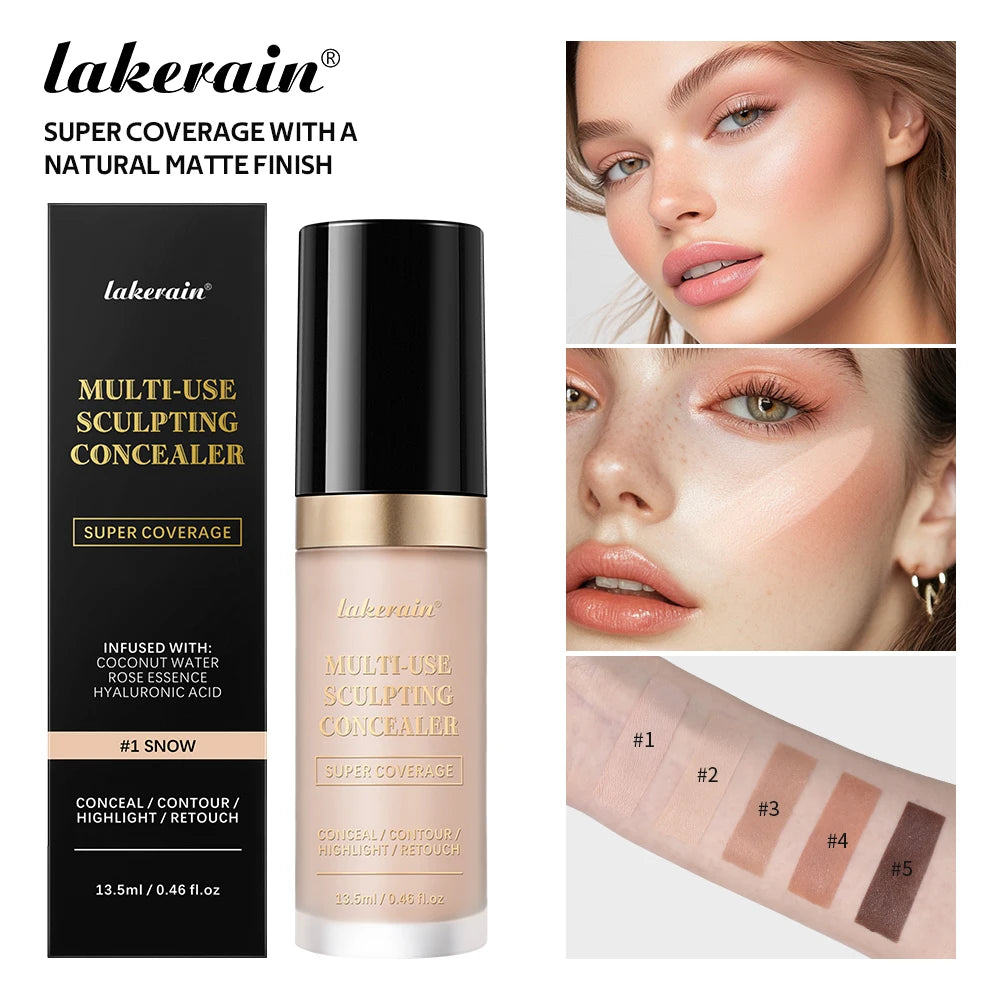 Super Concealer For Face Cover 5 Colors Highlight Contour Retouch Multi Use Super Coverage Hydrating Free Oil Formula Makeup