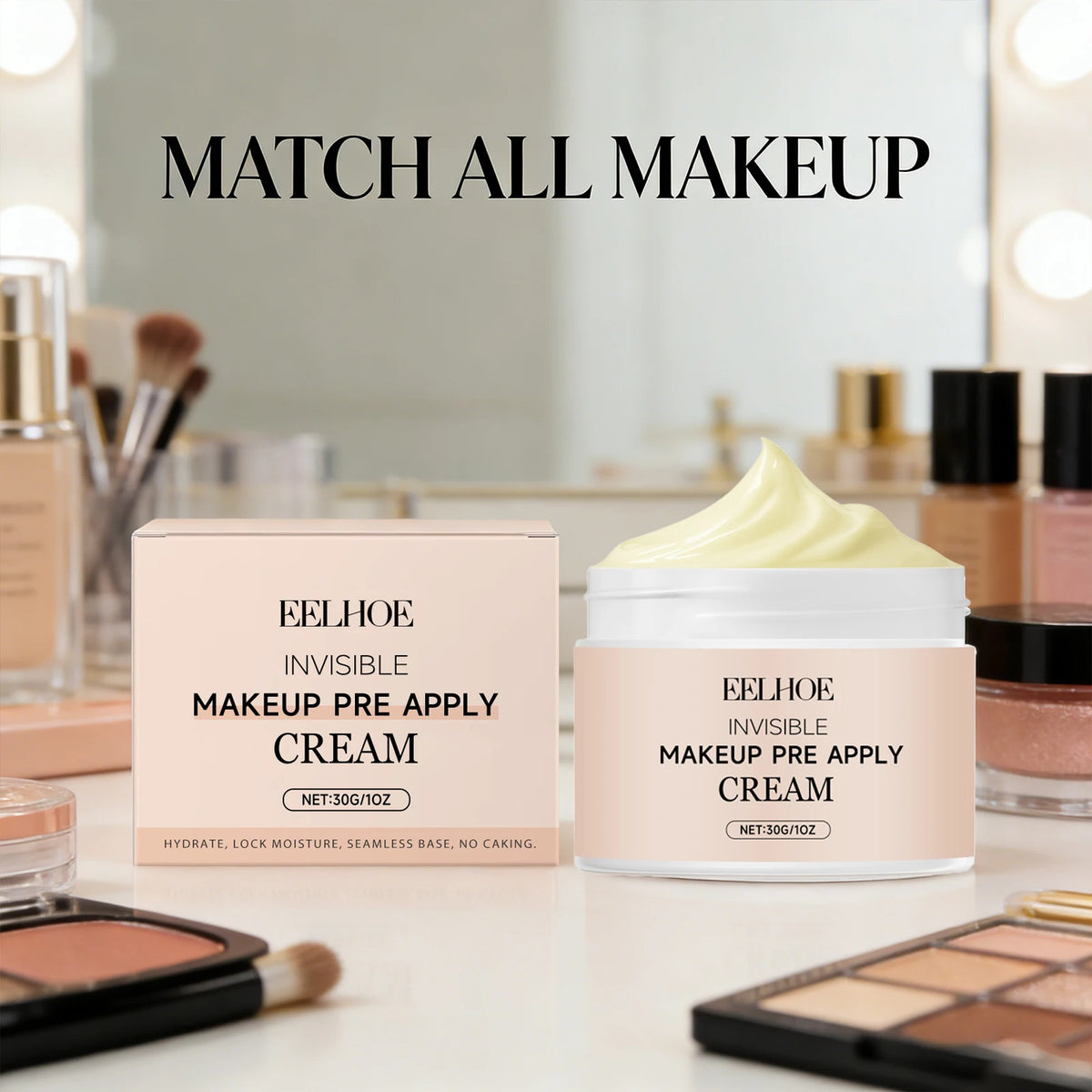 Pre Primer Invisible Makeup Waterproof Minimize Pore Brightening Skin Tone Natural Isolation Pre Apply Cream Primer Makeup 30g