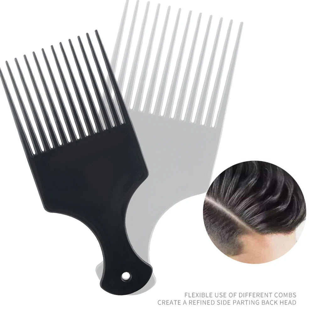Afro Pick Comb Wide Tooth Detangling Comb For African Curly Kinky Thick Hair Volume Lift Styling Fork Comb Hairdressing Tool