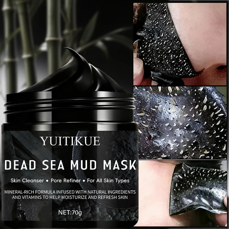 YUITIKUE Bamboo Charcoal Mask 70g - 5-in-1 Blackhead Remover, Deep Cleansing, Pore Minimizing, Oil Control & Skin Purifying