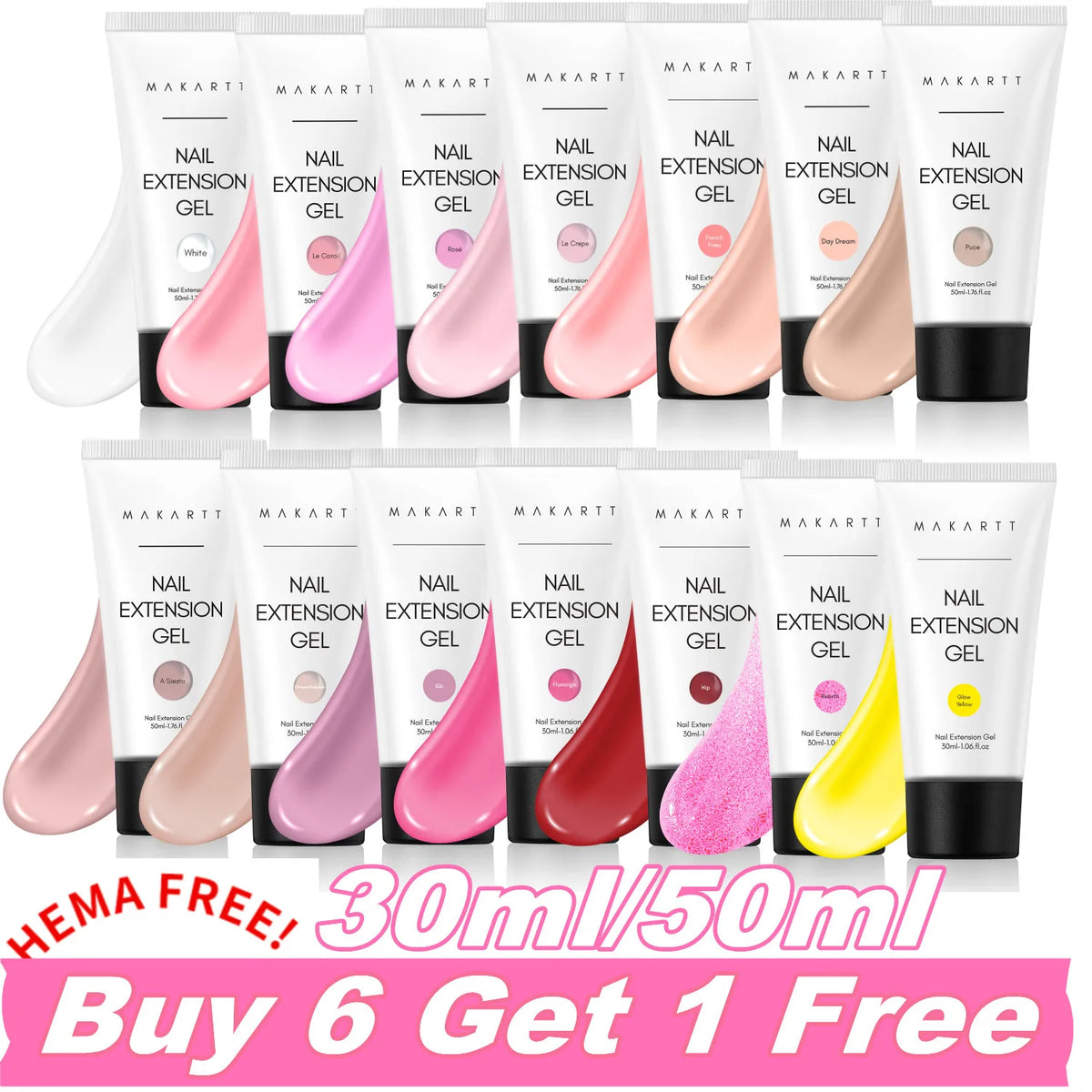 Makartt Poly Extension Nail Gel 50ml Acrylic Nail Enhancement Nail Glitter Crystal Jelly Lacquer Gel Trendy Nail Art Design