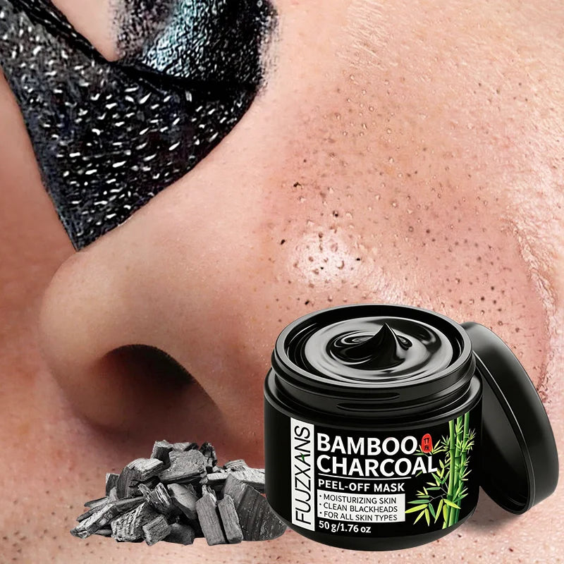 50g Bamboo Charcoal Peel-Off Mask Deep Cleansing Blackhead Removal Black Mud Skin Fresh Hydrated - Blackheads Removal Mask