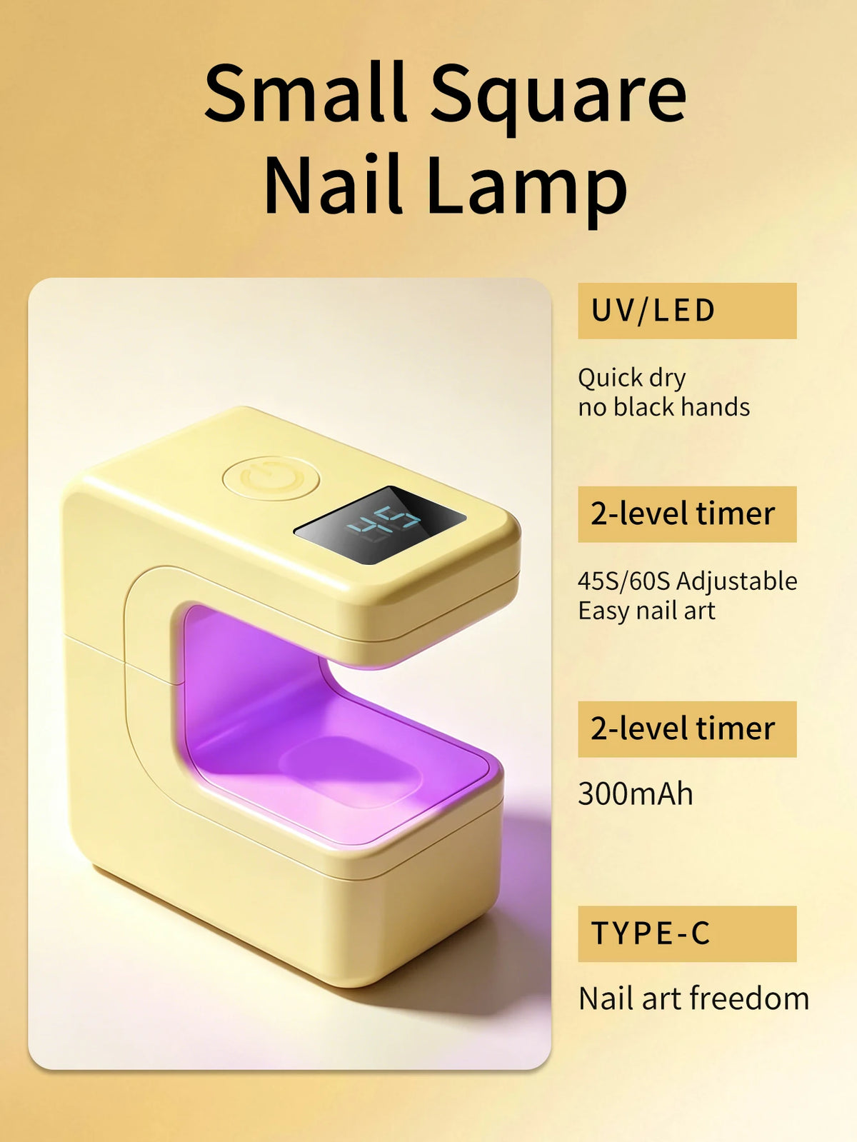 1Pc Mini Rechargeable UV LED Nail Lamp For Gel Nails，Quick Dry Nail Lamp Machine UV LEDs Gel Polish Nail Dryer Lamp Manicure