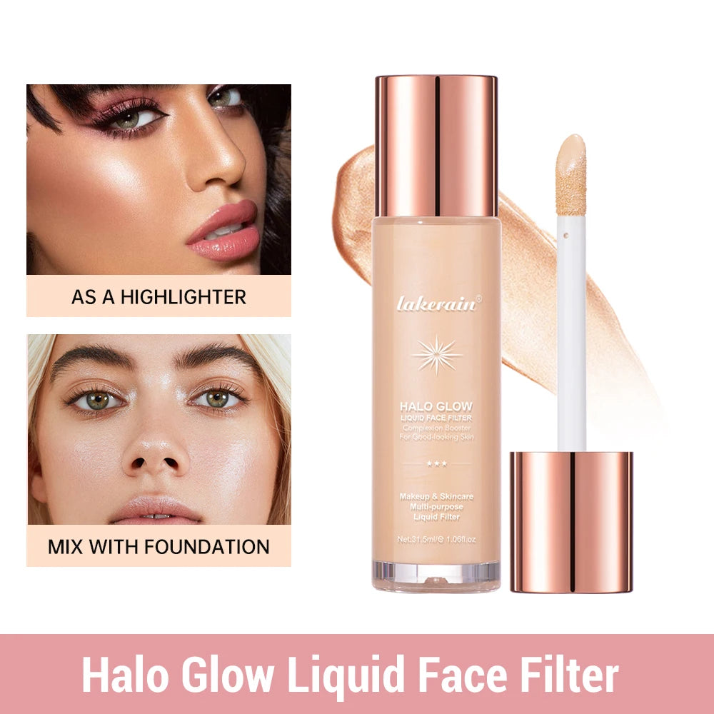Halo Glow Liquid Face Filter Complexion Booster For A Glowing Liquid Highlighter Face Bronzer Glow Body Face Contour Shimmer Mak