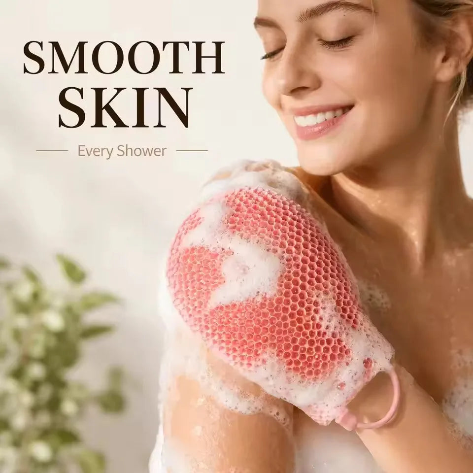 Honeycomb Exfoliating Shower Finger Caps Body Scrub Cleansing Bath Mitt Breathable Odorless Skin Care Tool Multi-Color