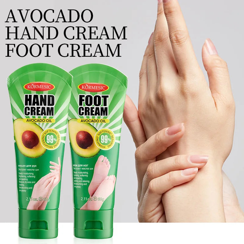 KORMESIC Avocado Hand Foot Cream Moisturizing Nourishing Anti-Wrinkle Hydrating Hands and Feet Skin Care