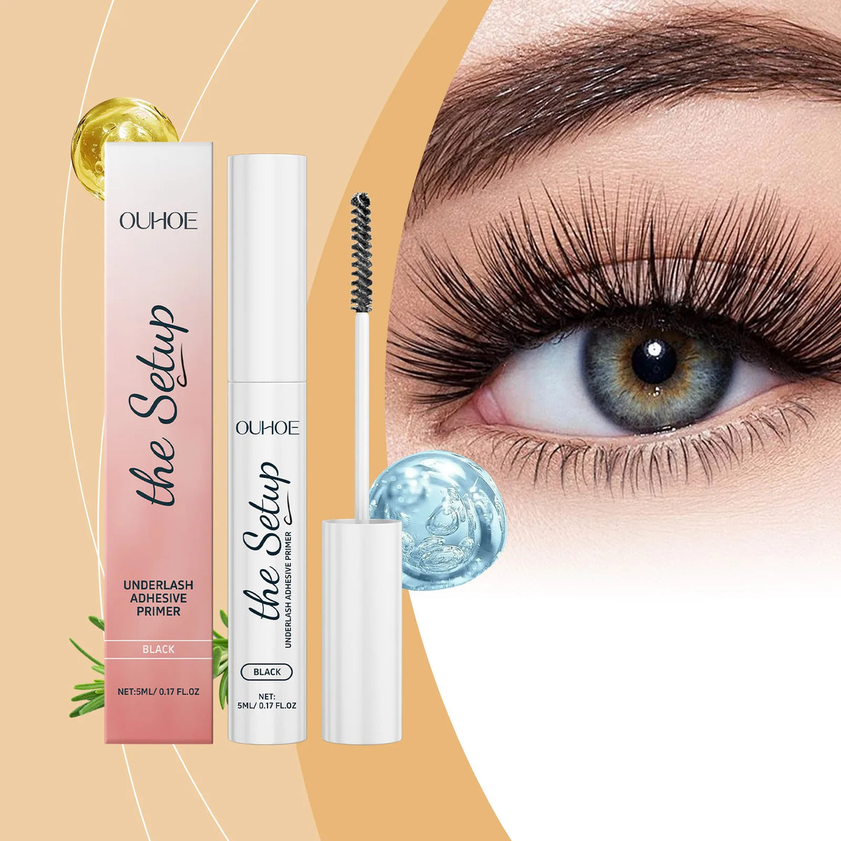 Eyelash Primer Waterproof Mascara Base 5ml Volumizing Lengthening Lash Booster Curling Sweatproof Smudge Proof Eye Makeup Shea