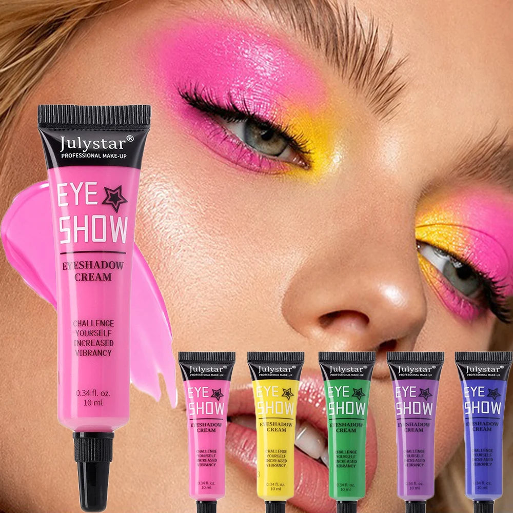 Matte Yellow Green Liquid Eyeshadow Cream Waterproof Makeup Colorful Liquid Eye Shadow Long-Lasting Quick-Dry Eye Face Painting