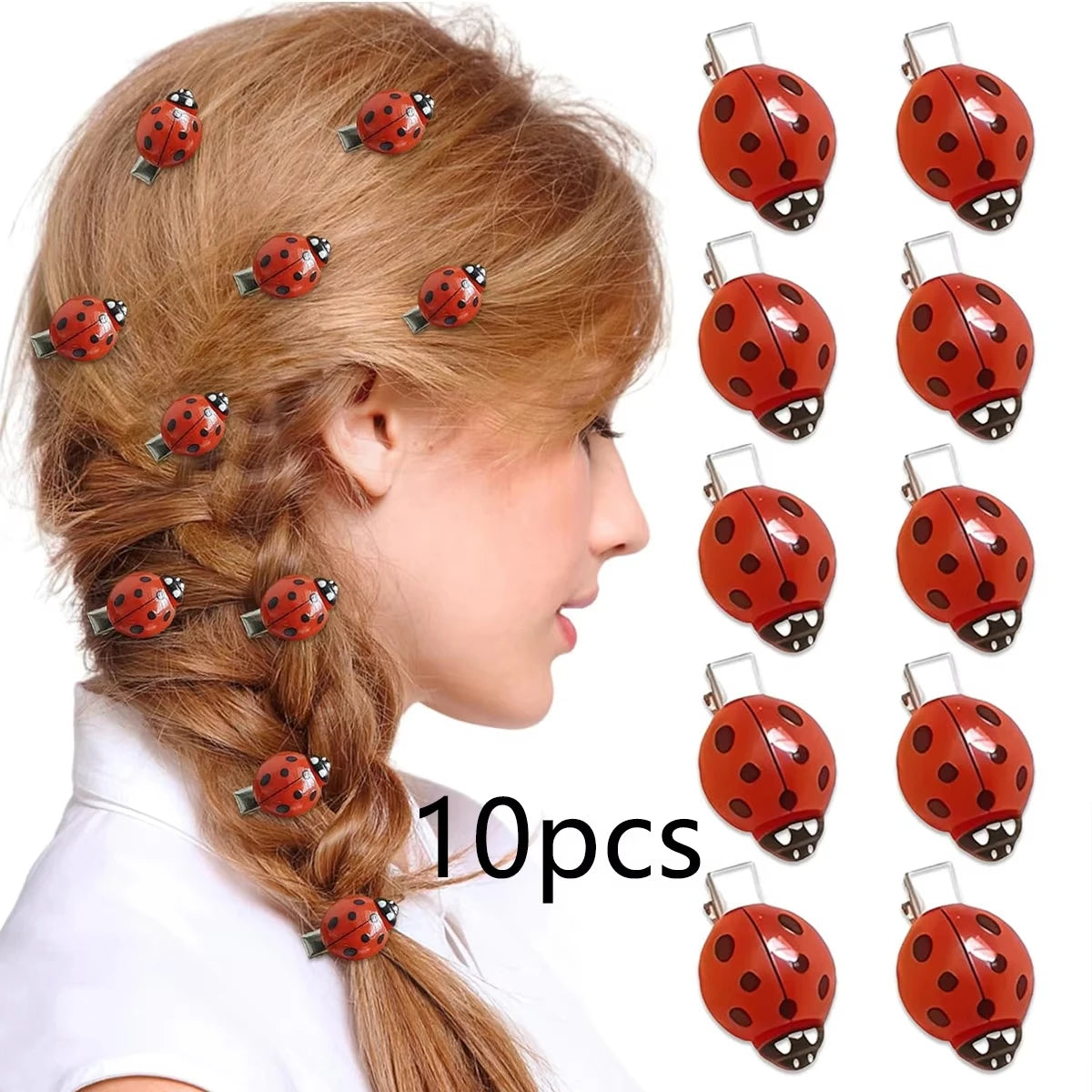 10/20Pcs Ladybug Hair Clips, Animal Insect Hair Clips Back To School Hair Accessories, For Hair Decoration