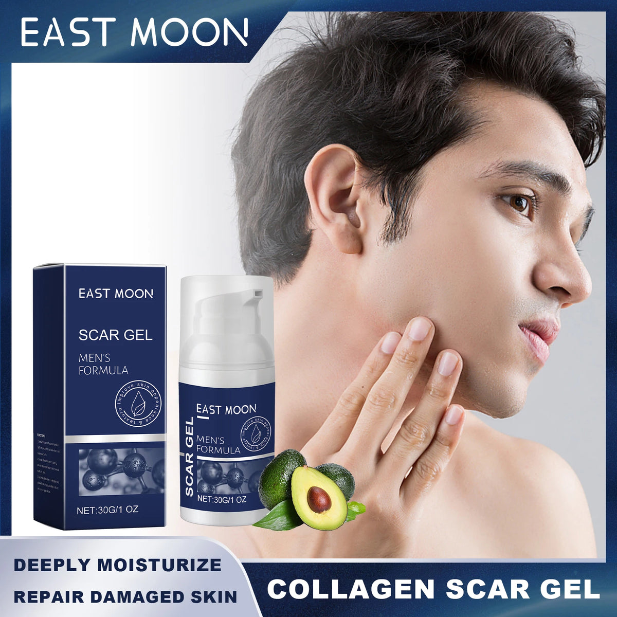 East Moon Collagen Scar Gel Reduces Scar Visibility Deeply Moisturize Repair Damaged Skin Enhance Elasticity Quickly Absorbed
