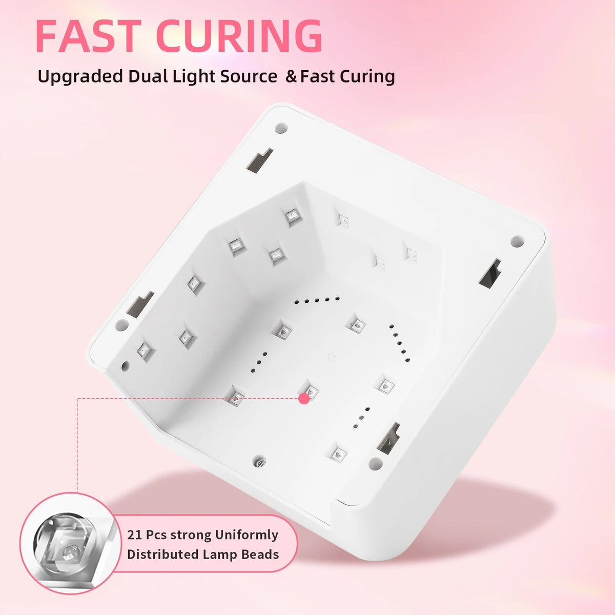 Professional 21LED Nail Lamp UV Gel Nail Polish Dryer with 4 Timers and Automatic Sensor Curing Light for Manicure Salon Tools