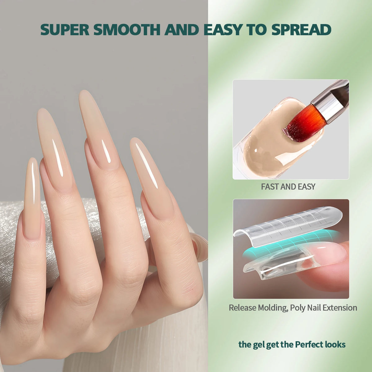 Nailpop TPO/HEMA-Free 6 Colors Crystal Poly Nail Gel Builder Gel For Nails Extension UV/LED Lamp Curing Home Art Salon DIY 1pc