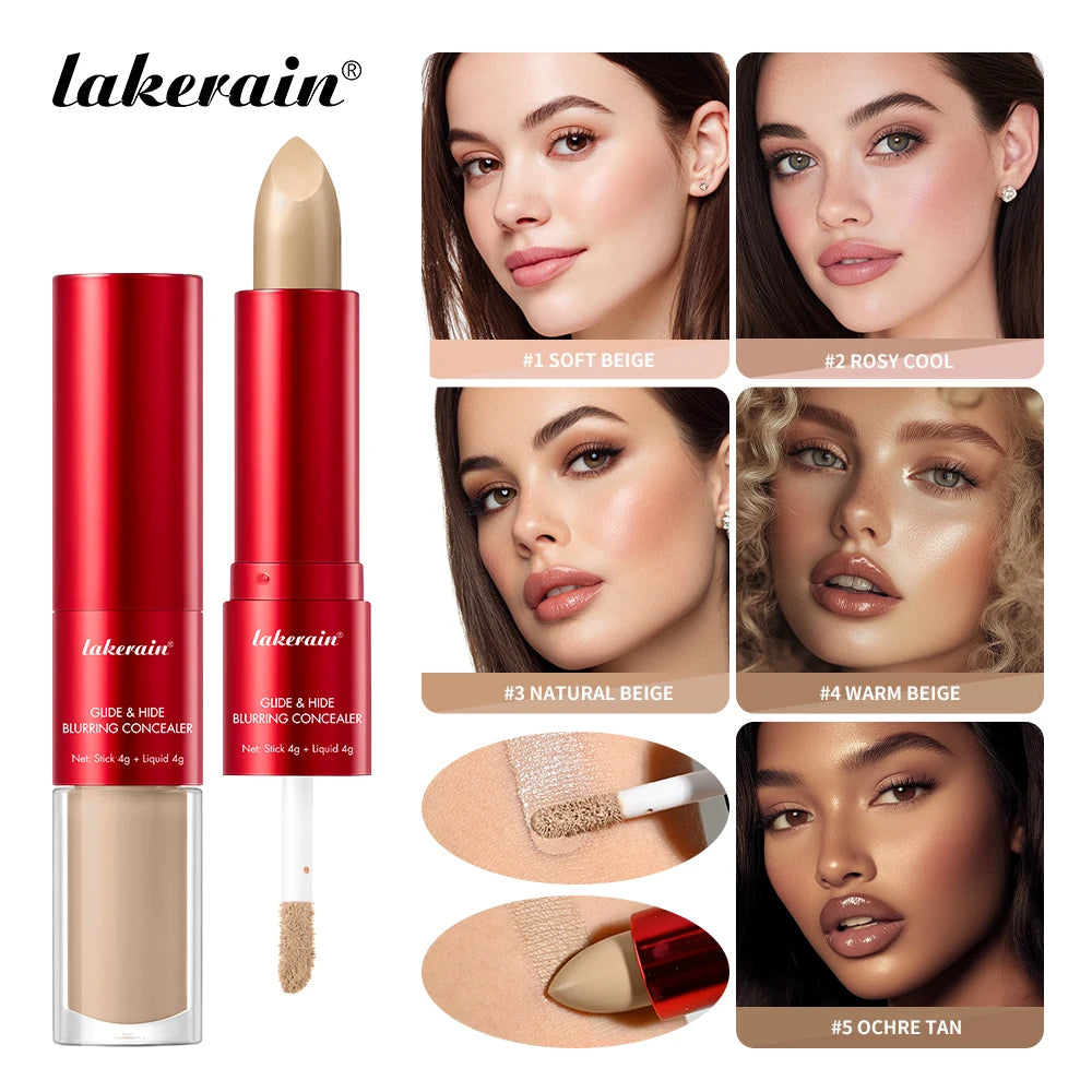 2 IN1 Concealer Fuzzy Stick Hydration Smooth Long Lasting Coverage Blemishes Conceals Dark Circles Liquid Concealer Cosmetics