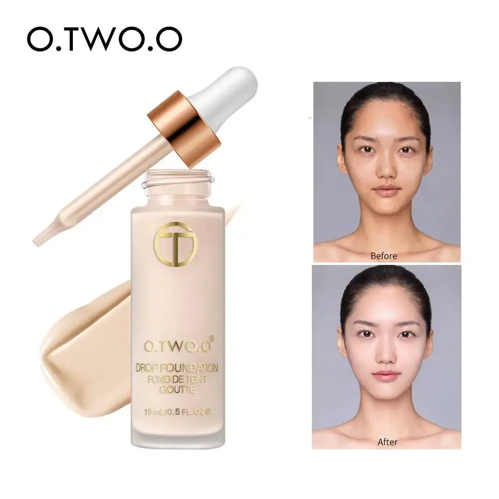 Natural Finish Liquid Foundation Full Coverage Makeup Base Oil Free BB Cream Long Lasting Face Concealer Cosmetics