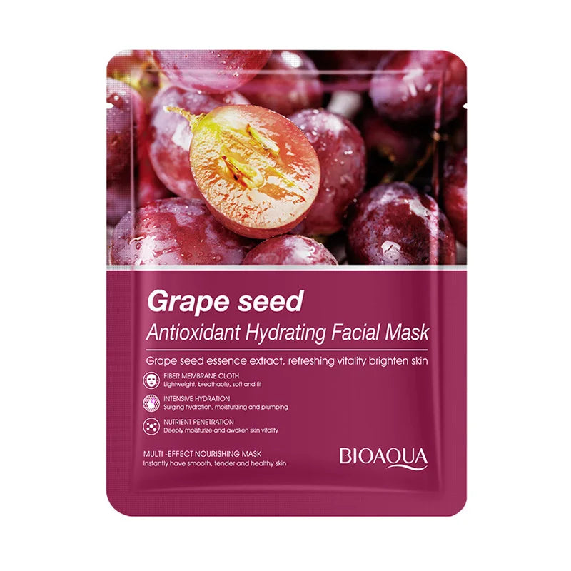 6/12pcs BIOAQUA Caviar Grape White Truffle Face Mask Anti Wrinkle skincare Moisturizing Hydrating Facial Masks Skin Care