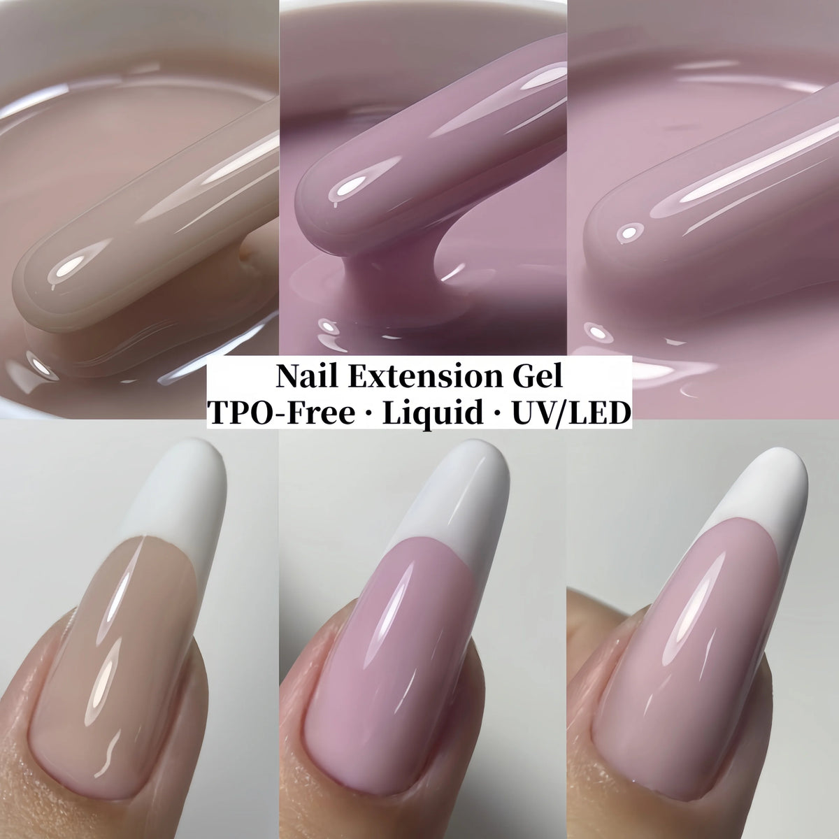 MSHARE TPO Free Liquid Acrylic Gel Acrygel Builder Nail Gel For Nails Extension Constuction Pink Shade Self Leveling Soak Off
