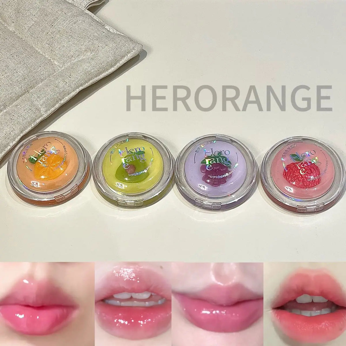 Herorange Tinted Lip Balm Moisturizing Anti-Dry Reduces Lip Lines for Autumn Winter