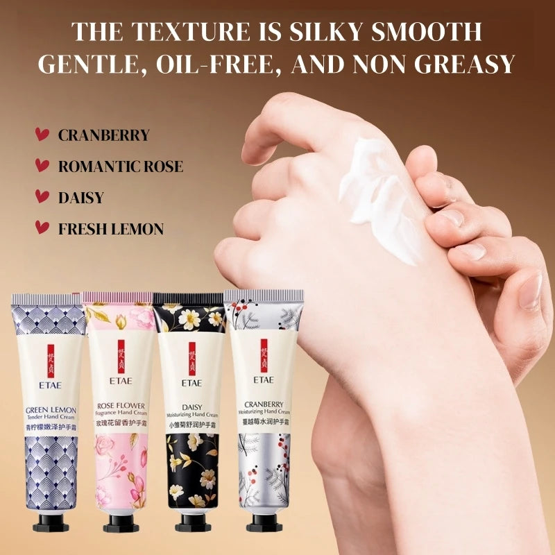 Floral and Fruit Essence Fragrance Moisturizing Hand Cream, Gift Box Set with Body Lotion, Compact Portable Fragrance Hand Cream, Easy to Apply Daily for a Fresh Scent, Long-Lasting Fragrance Without Being Overpowering, Full