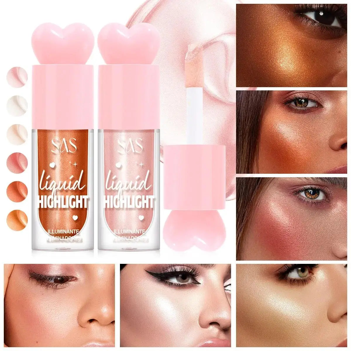 Liquid Highlighter For Face Contouring Makeup Shimmer Brightening Moisturizer Body And Cheekbone Enhancer