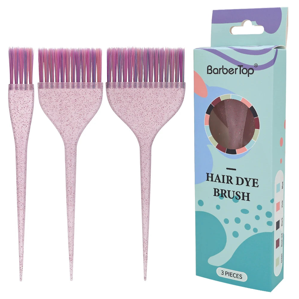 New 3-Piece Set Arc Shaped Hair Dye Brush Plastic Hair Coloring Applicator Brushes Comb Barber Dyeing Salon Styling Tools