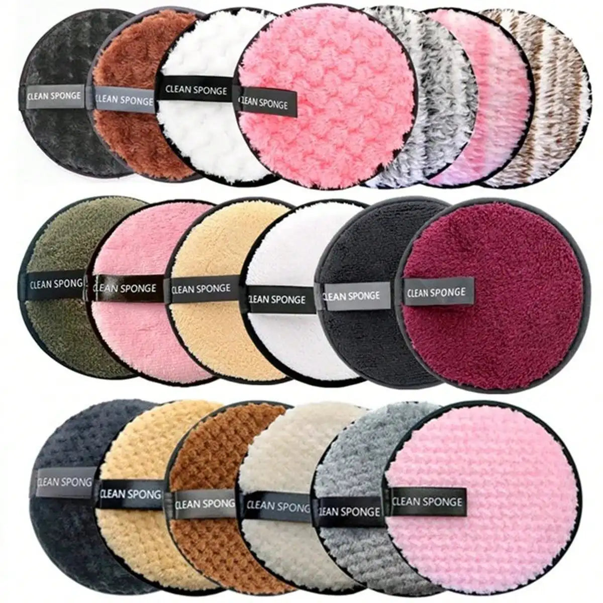 5pcs Soft Skin Makeup Remover Cleansing Polyester Tools For Men And Women