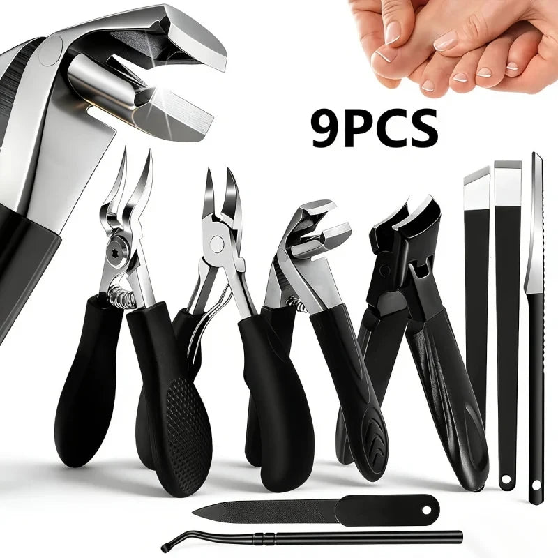 Heavy Duty Nail Clipper Set Stainless Steel Long Handle Large Opening Manicure Tools for Women Men In Stock Fast Shipping