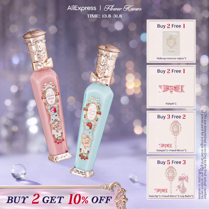 Flower Knows Strawberry Rococo Series Cloud Lip Cream Lipsticks 3.5g